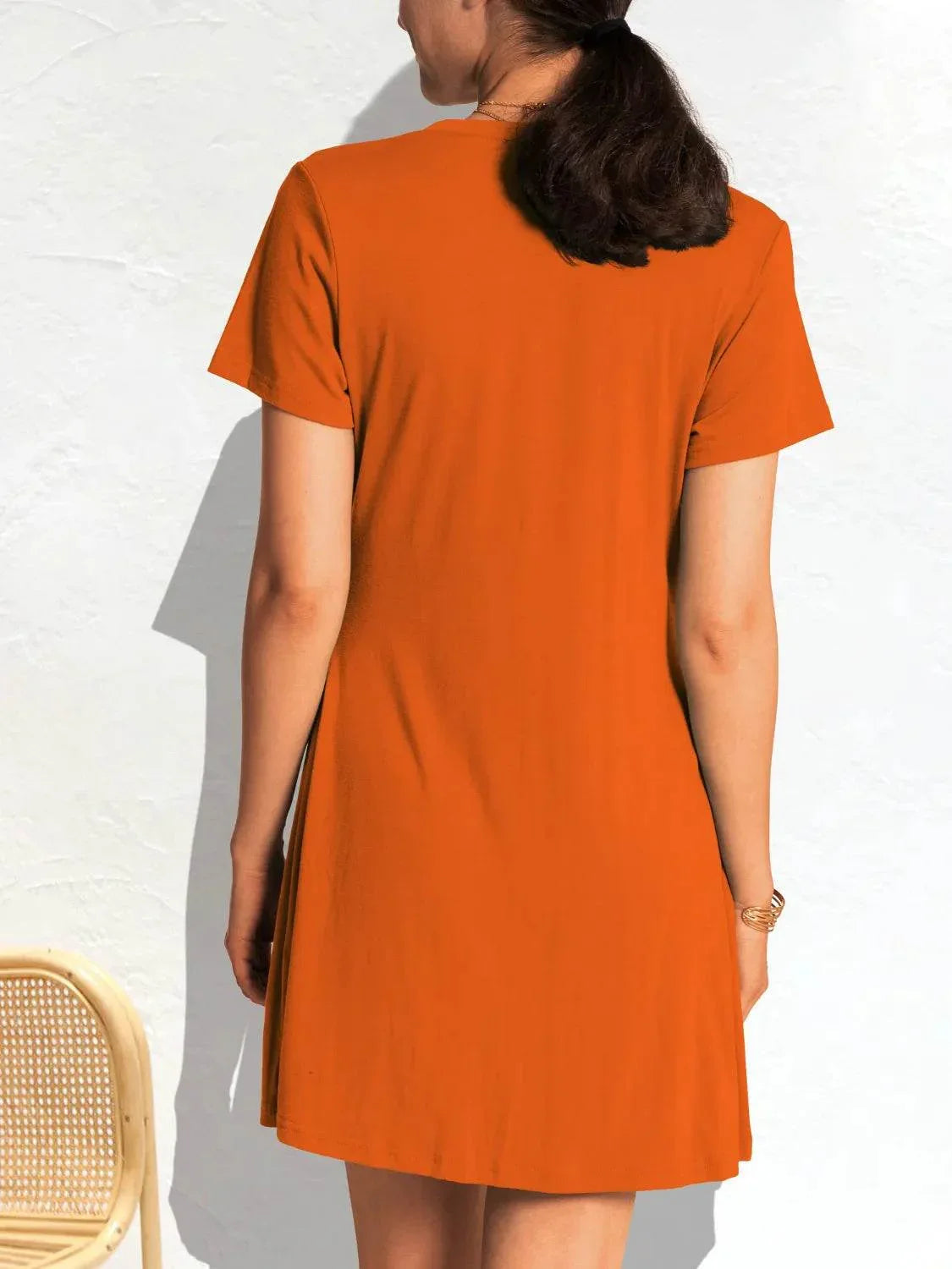 Ruched Short Sleeve Mini Tee Dress - Bona Fide Fashion