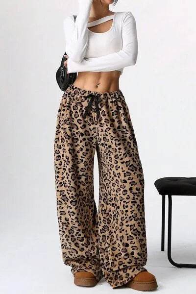 Leopard Wide Leg Pants - Bona Fide Fashion