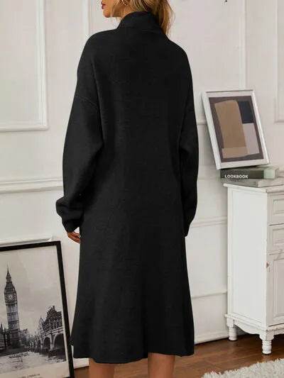 V-Neck Cami Dress and Open Front Cardigan Sweater Set - Bona Fide Fashion