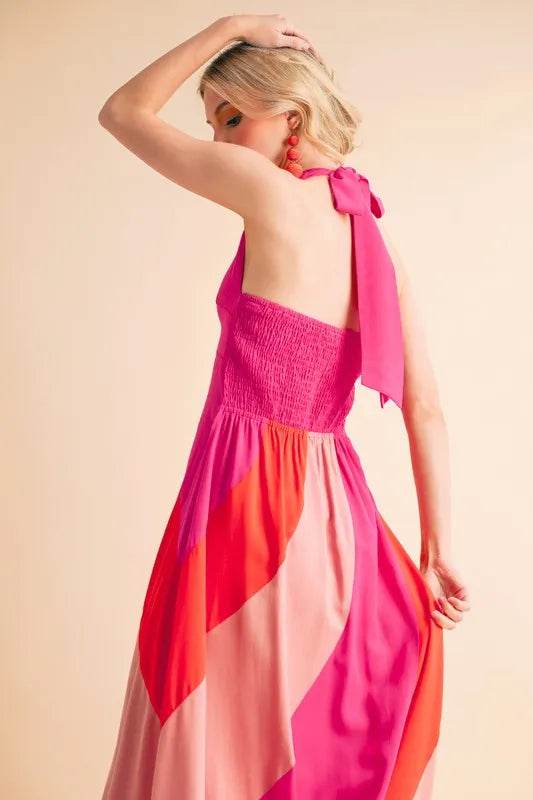 Aemi+Co Color Block Sleeveless Maxi Dress - Bona Fide Fashion