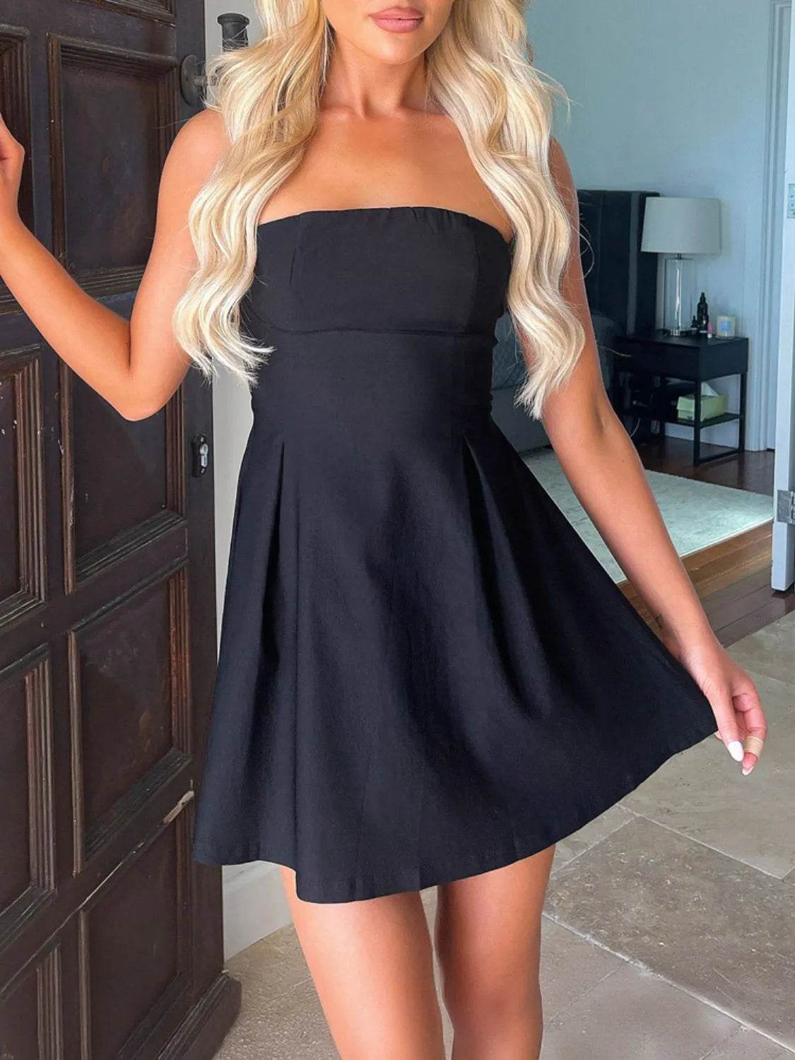 Devine Bow Back Tube Mini Dress - Bona Fide Fashion