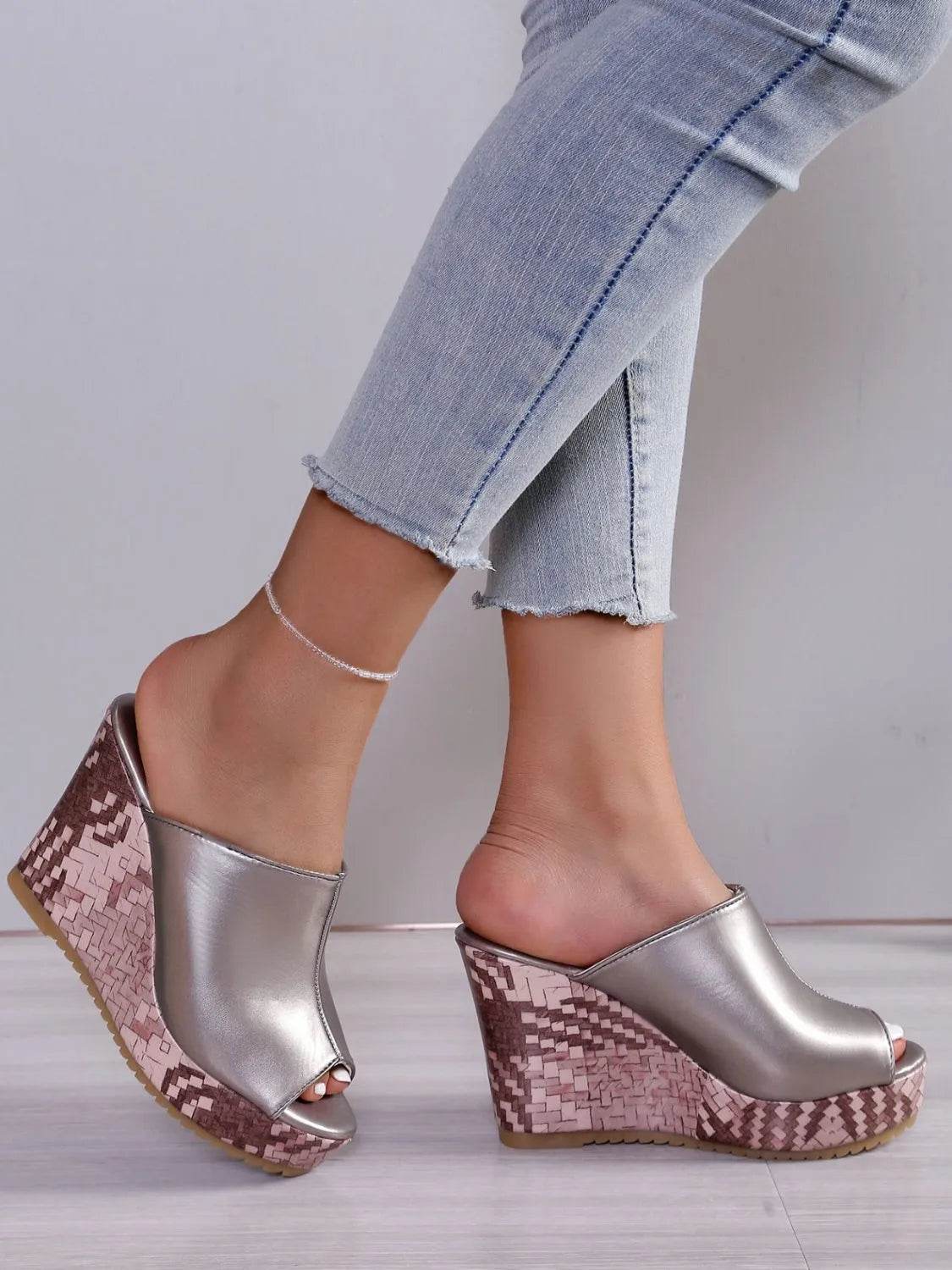 PU Leather High Heel Sandals - Bona Fide Fashion