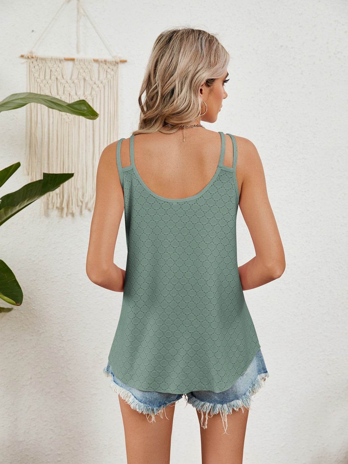 Florira Cutout Eyelet Tank - Bona Fide Fashion