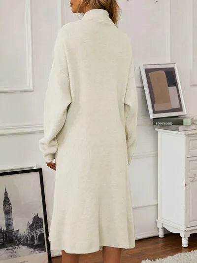 V-Neck Cami Dress and Open Front Cardigan Sweater Set - Bona Fide Fashion
