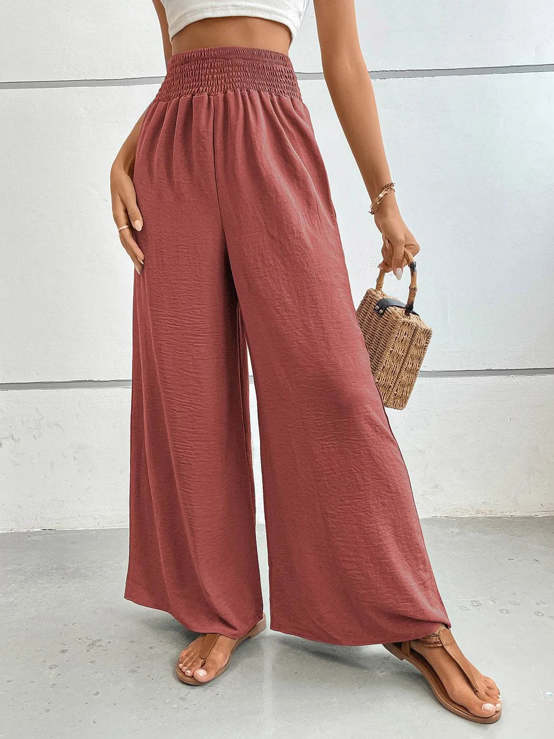 Perfee Wide Leg Pants with Pockets - Bona Fide Fashion