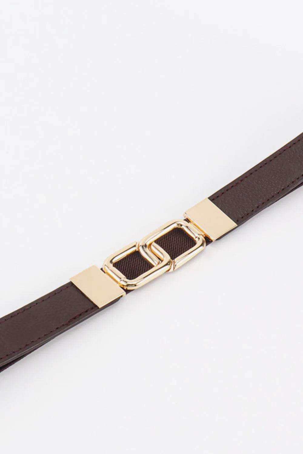 Geometric Double Buckle Elastic Belt - Bona Fide Fashion