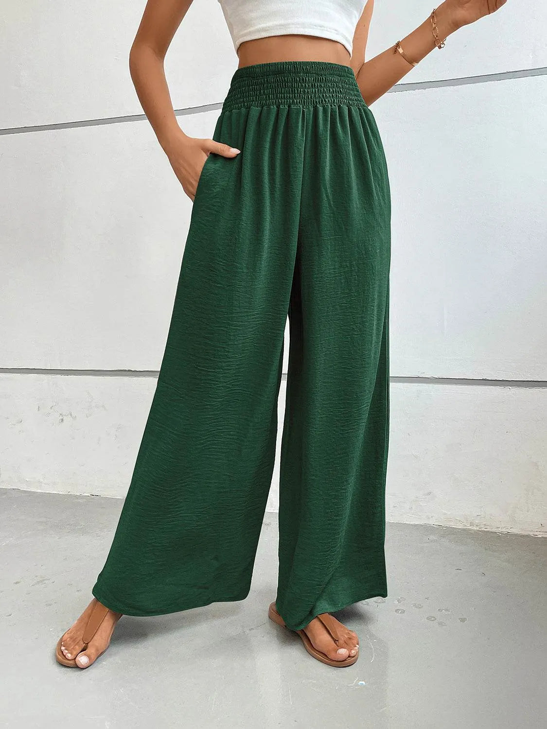 Perfee Wide Leg Pants with Pockets - Bona Fide Fashion