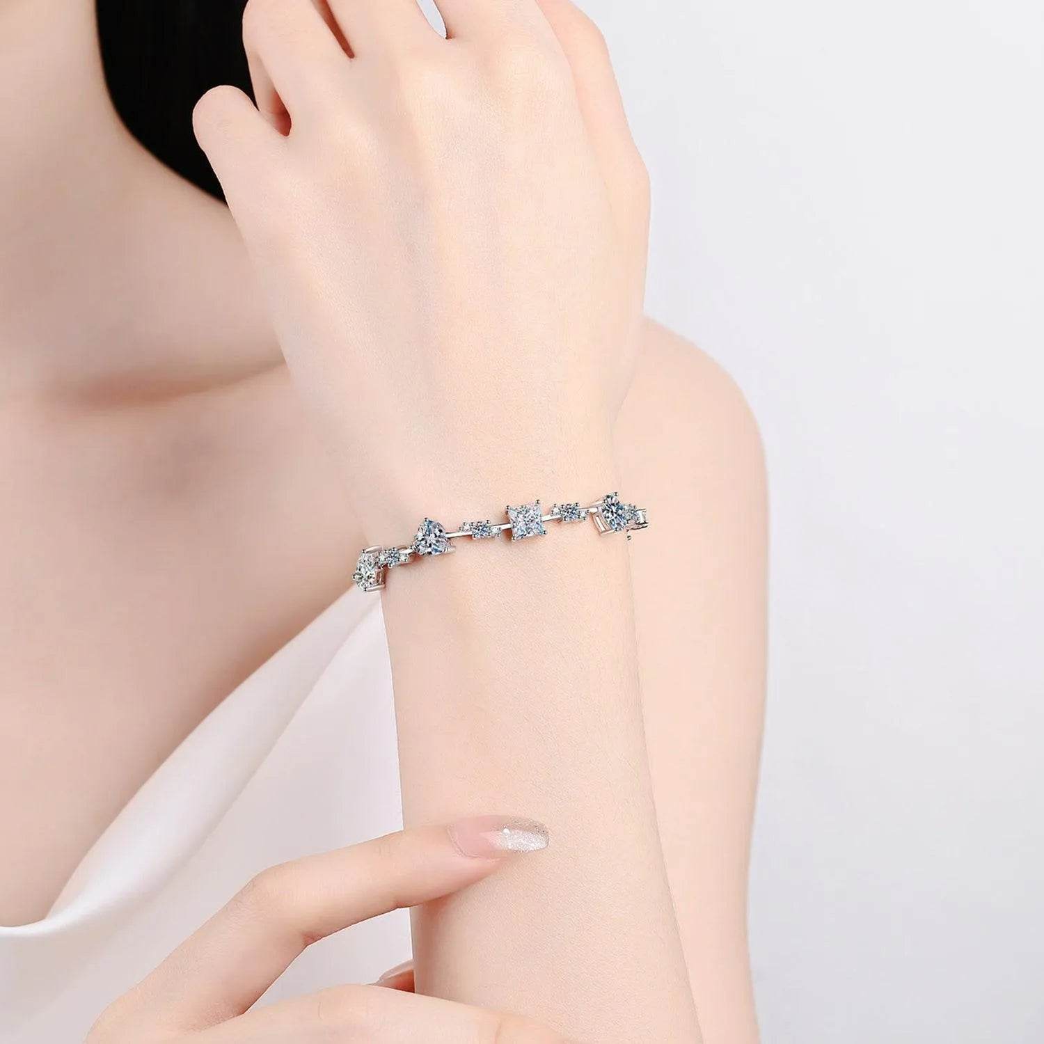 6.2 Carat Moissanite 925 Sterling Silver Bracelet - Bona Fide Fashion