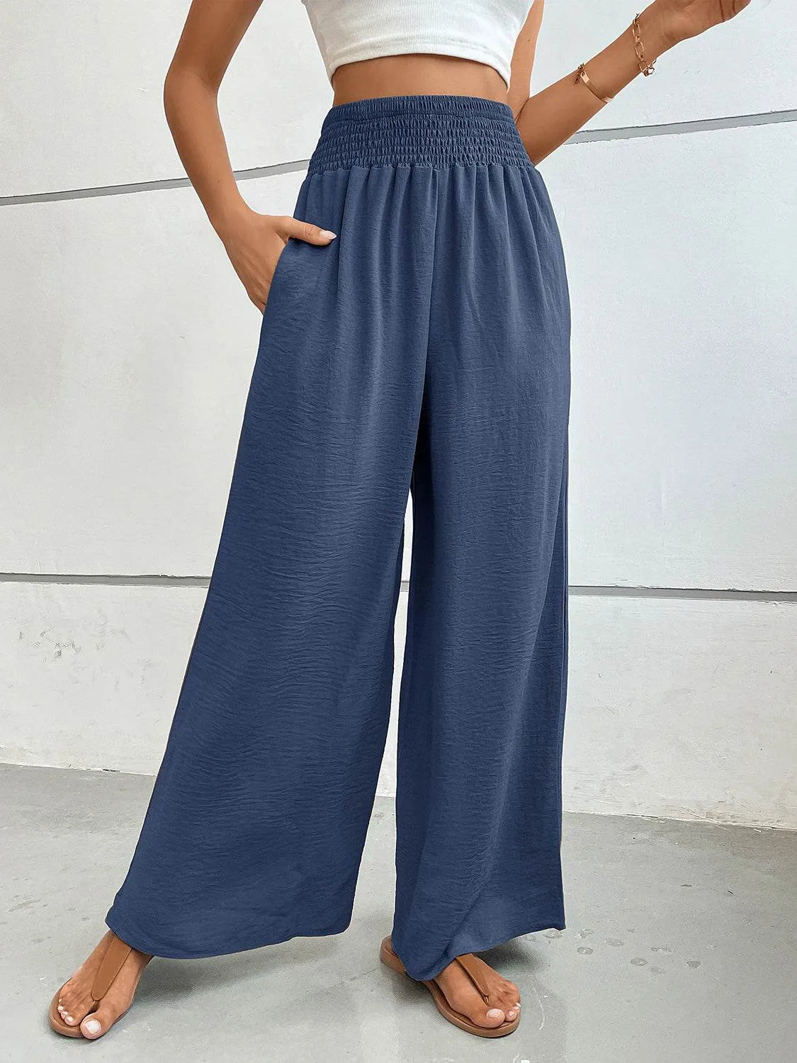 Perfee Wide Leg Pants with Pockets - Bona Fide Fashion