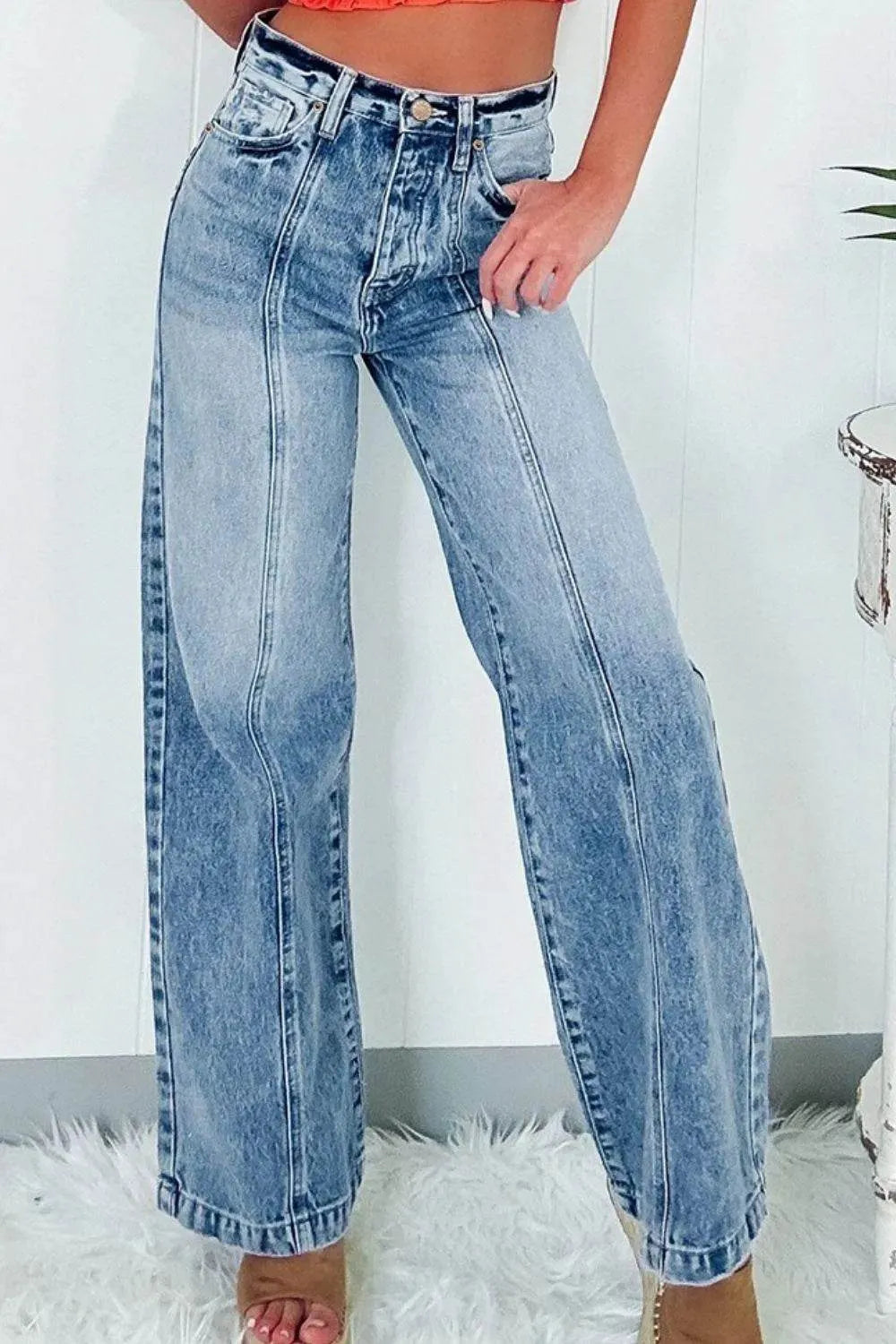 High Waist Wide Leg Jeans - Bona Fide Fashion