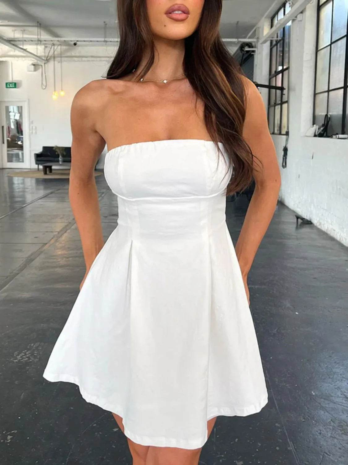 Devine Bow Back Tube Mini Dress - Bona Fide Fashion