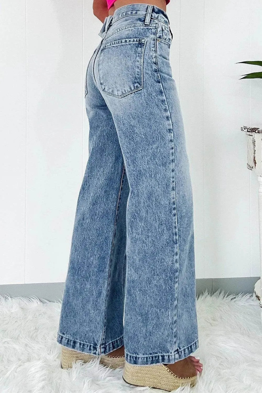 High Waist Wide Leg Jeans - Bona Fide Fashion