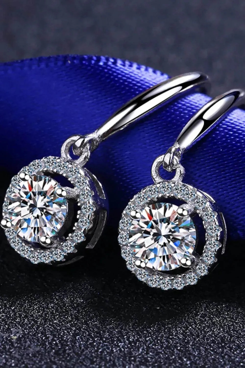 1 Carat Sterling Silver Drop Earrings - Bona Fide Fashion