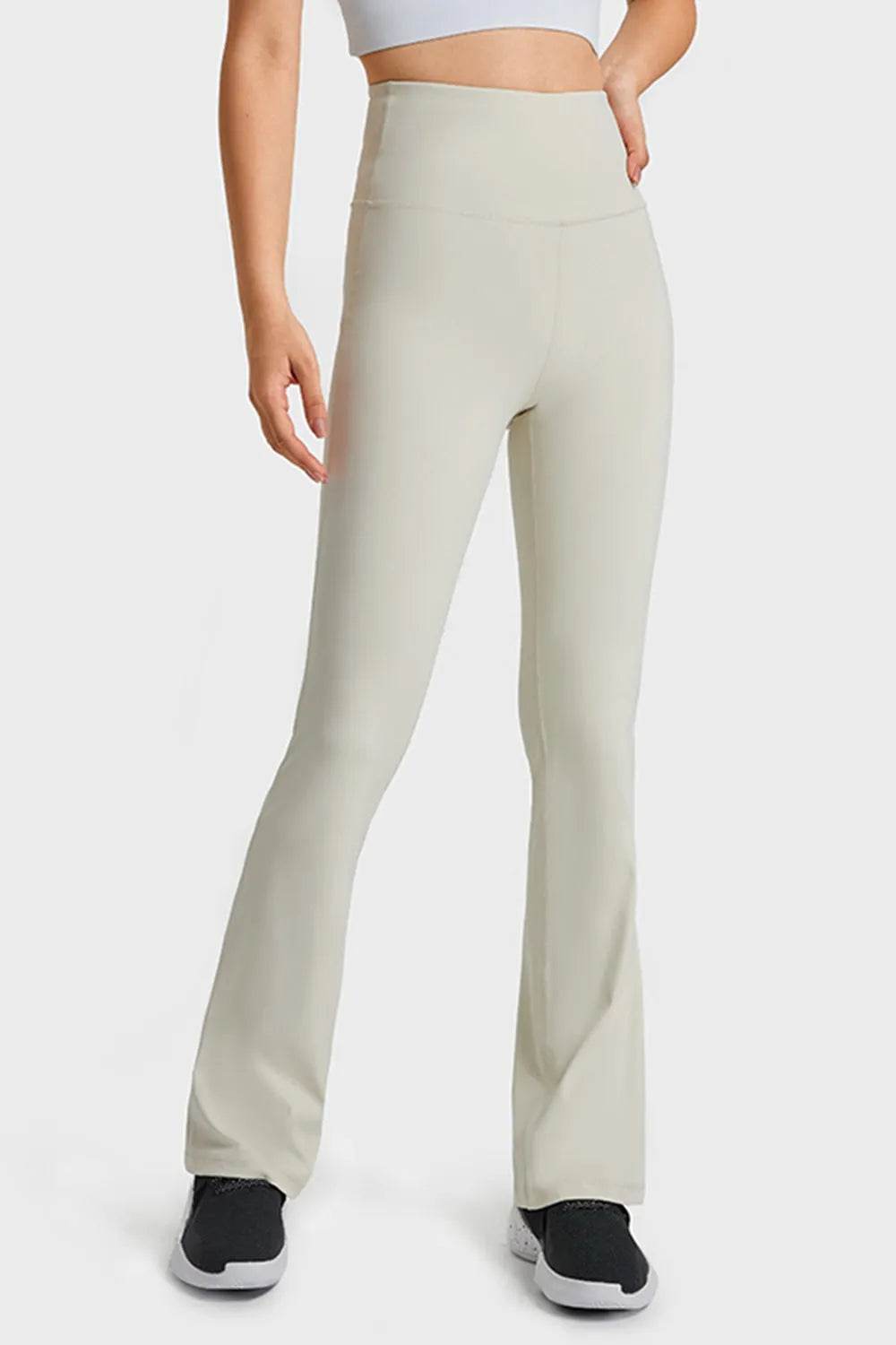 Millennia Elastic Waist Flare Yoga Pants - Bona Fide Fashion