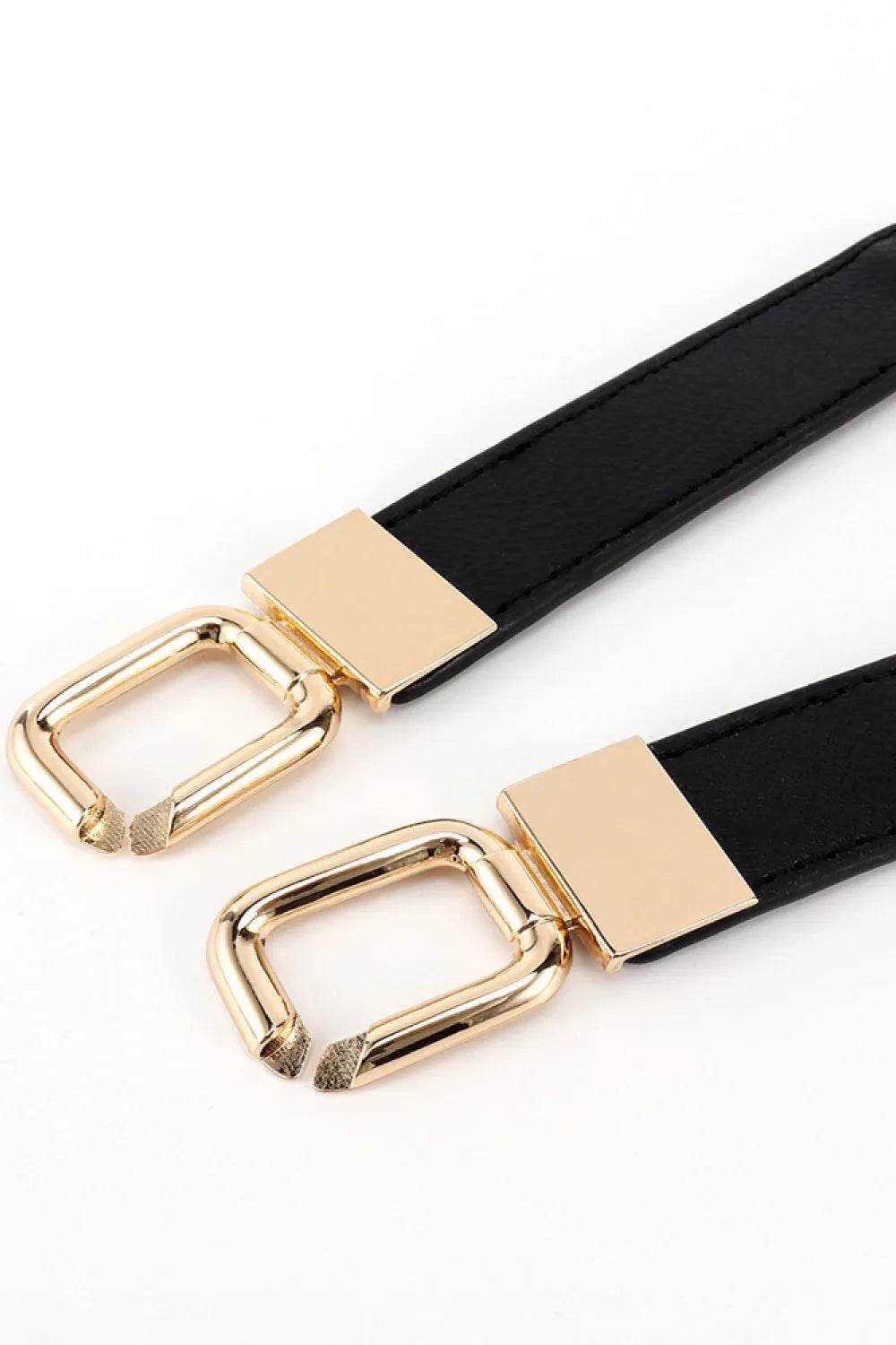 Geometric Double Buckle Elastic Belt - Bona Fide Fashion