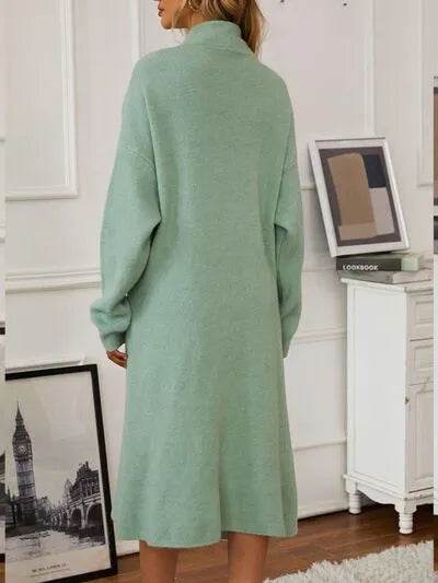 V-Neck Cami Dress and Open Front Cardigan Sweater Set - Bona Fide Fashion