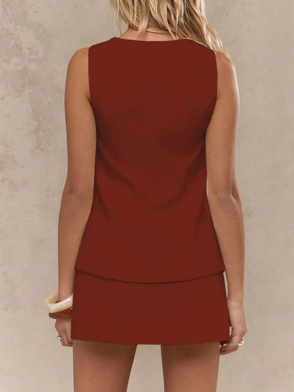 Square Neck Tank and Skirt Set - Bona Fide Fashion