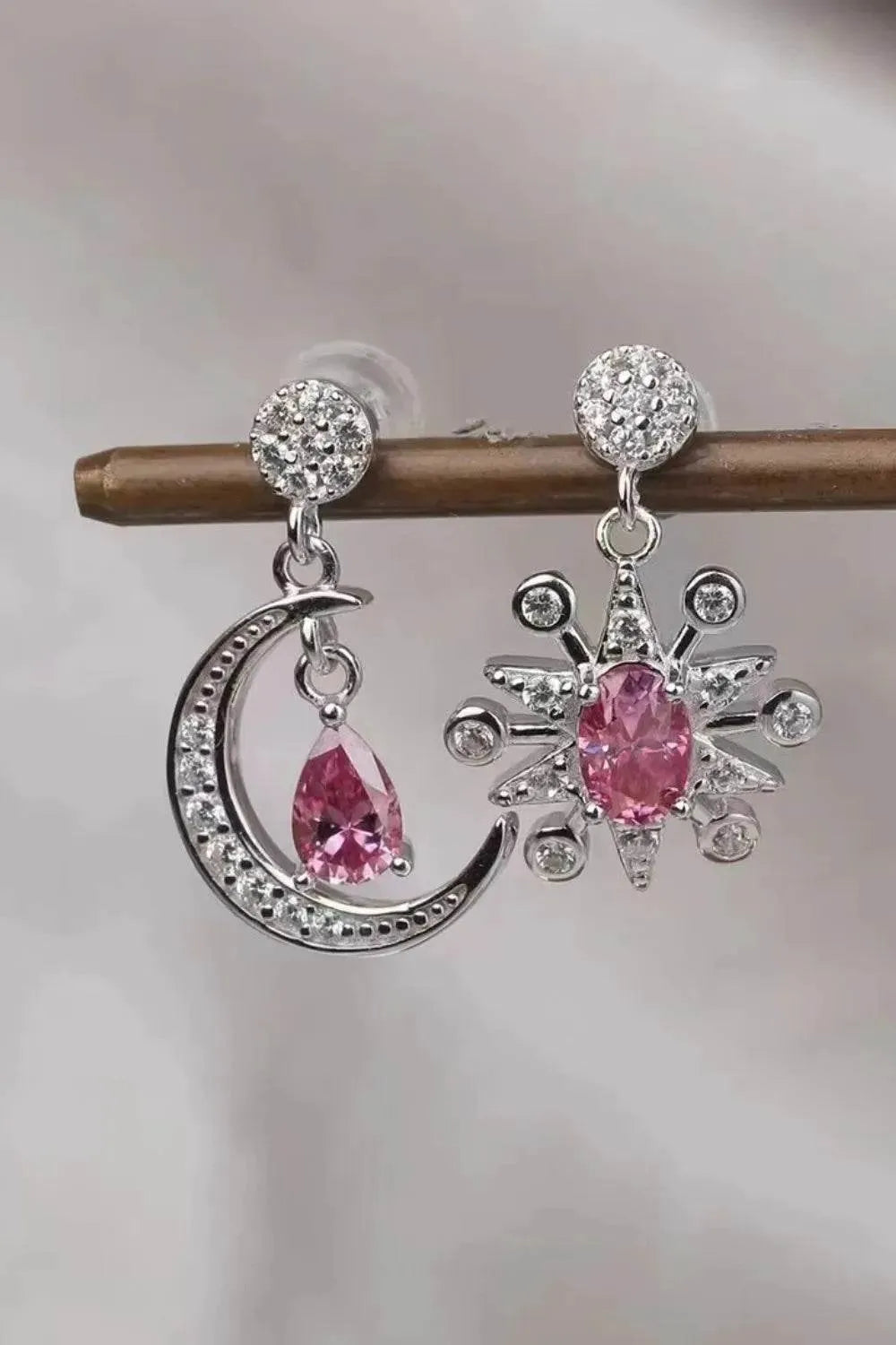 2 Carat Moissanite 925 Sterling Silver Moon & Star Earrings - Bona Fide Fashion