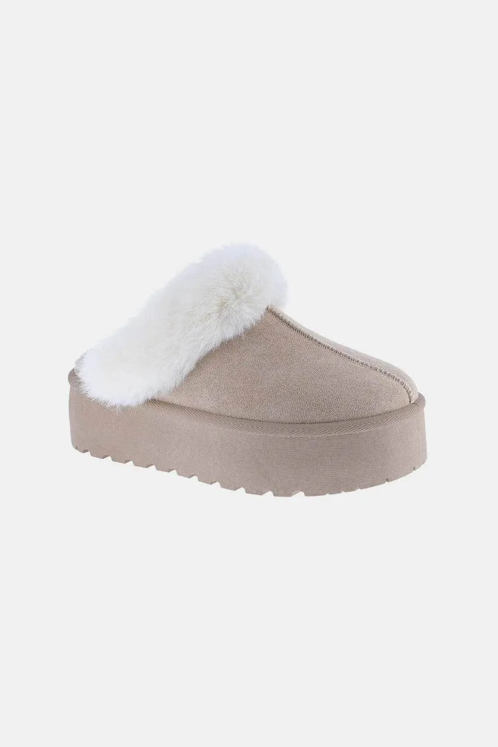 Weeboo Thick Bottom Fur Trim Snow Slippers - Bona Fide Fashion