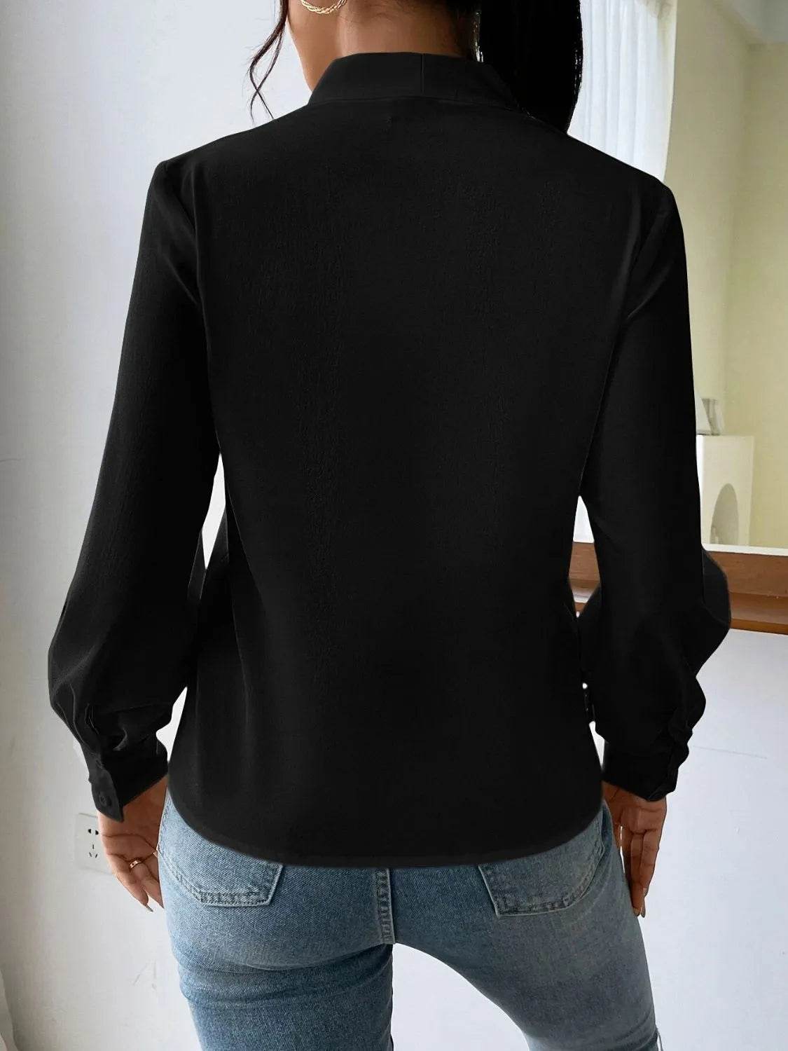 V Neck Long Sleeve Top - Bona Fide Fashion