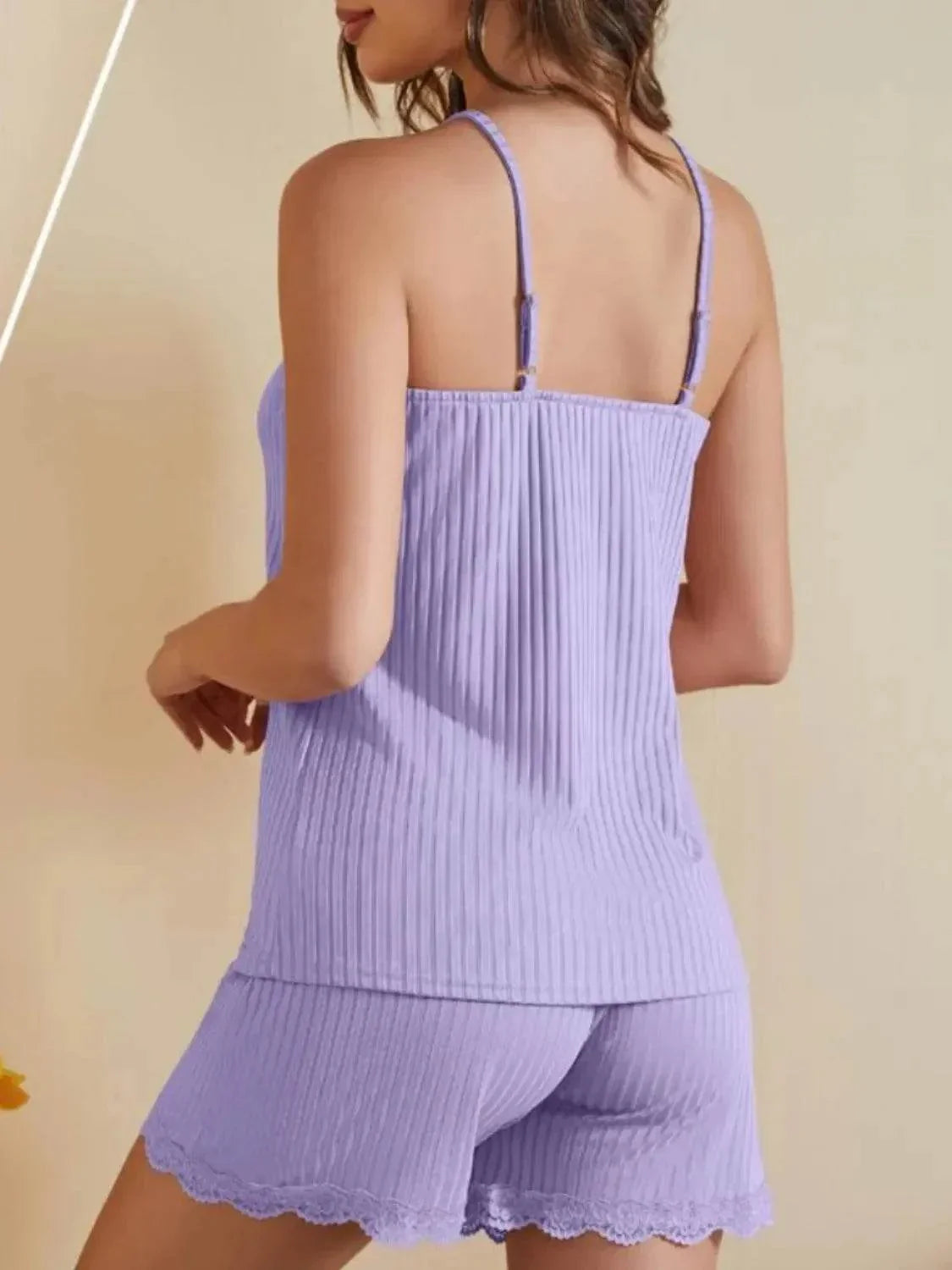 Ribbed Scoop Neck and Shorts Lounge Set - Bona Fide Fashion