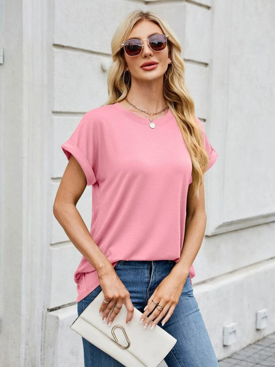 Florira Round Neck Short Sleeve T-Shirt - Bona Fide Fashion
