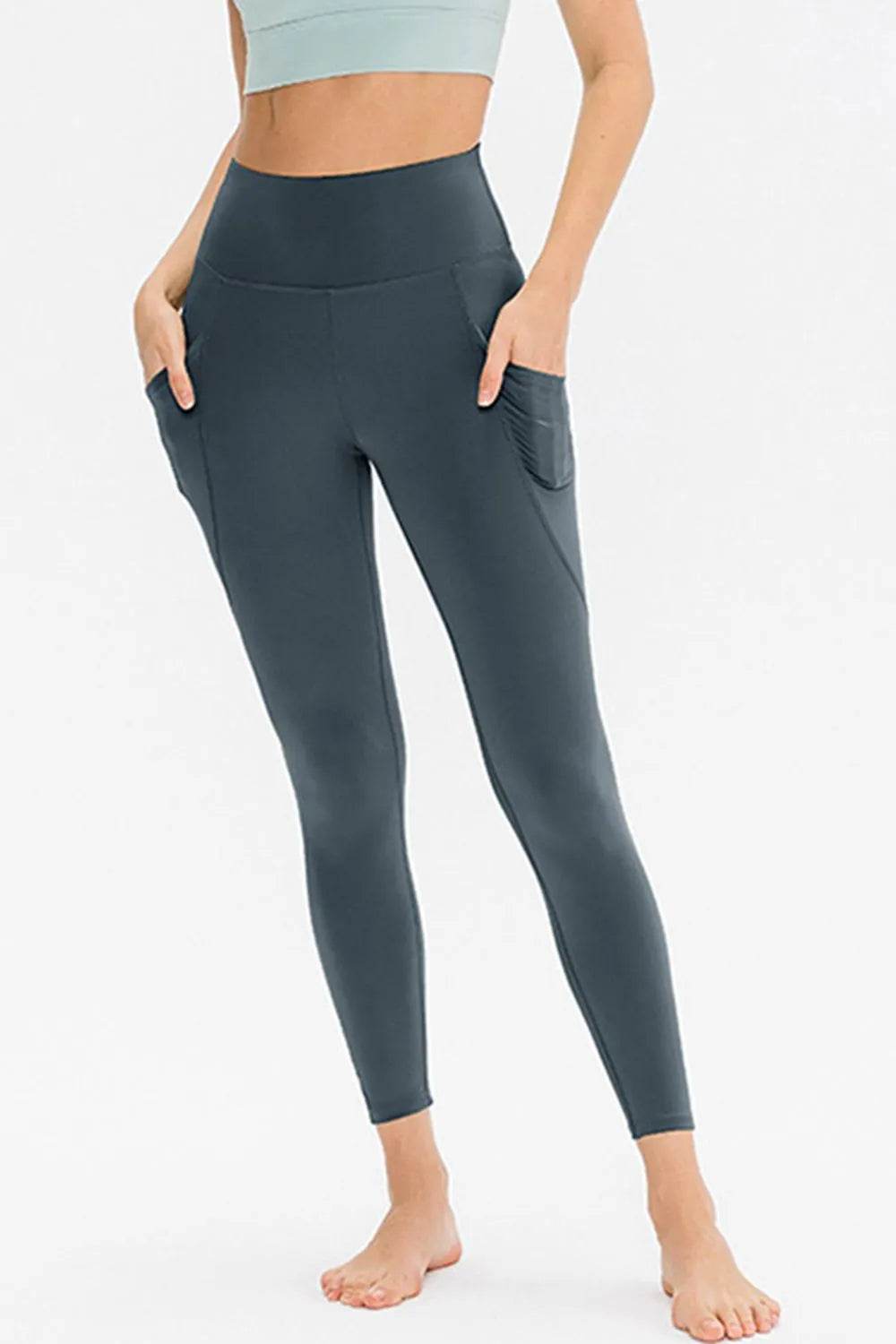 Slim Fit Long Active Leggings with Pockets - Bona Fide Fashion