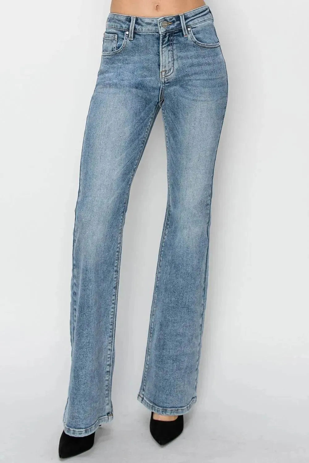 RISEN Full Size Mid Rise Bootcut Jeans - Bona Fide Fashion