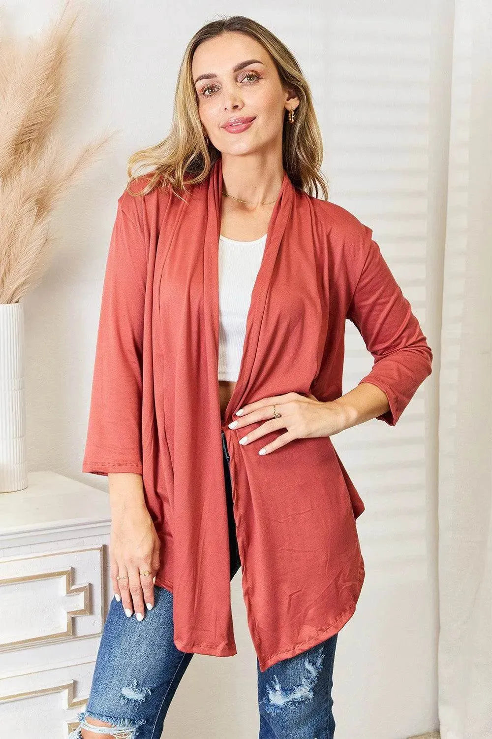 Culture Code Full Size Open Front Cardigan - Bona Fide Fashion