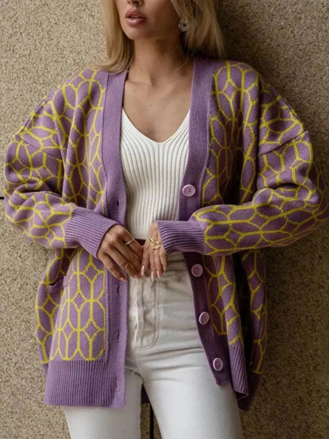 Button Up Long Sleeve Cardigan - Bona Fide Fashion
