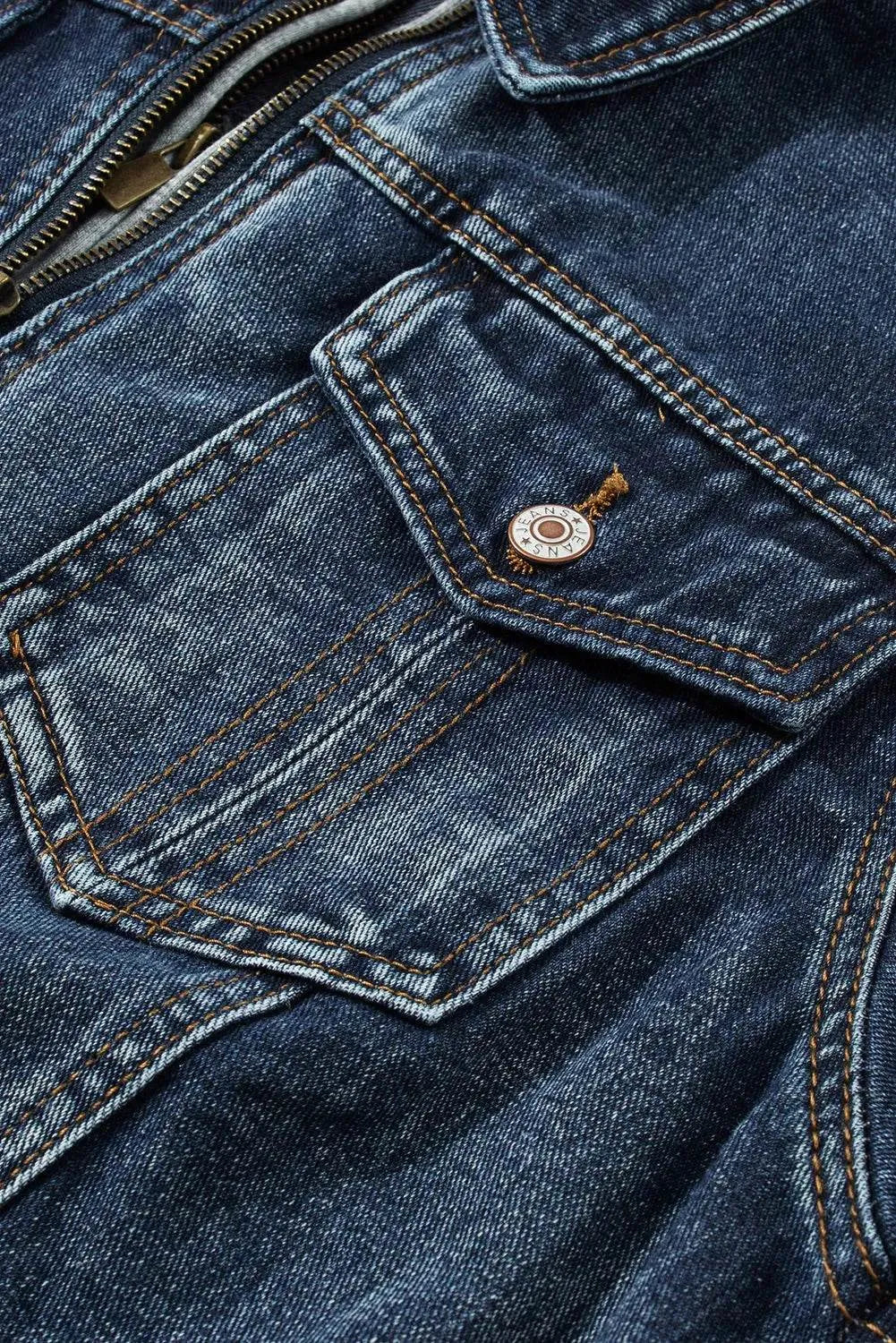Fake Two-Piece Hooded Zip-Up Denim Jacket - Bona Fide Fashion