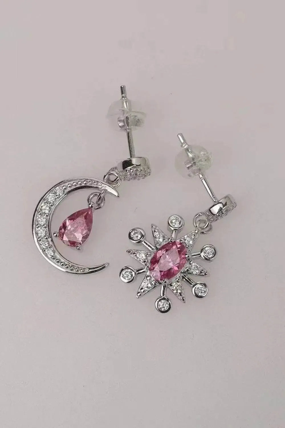 2 Carat Moissanite 925 Sterling Silver Moon & Star Earrings - Bona Fide Fashion