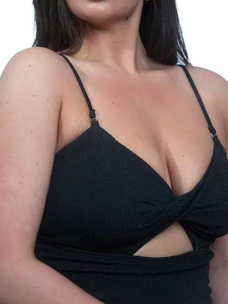Women's Twist Front Cut Out Ruched Swimsuit H8SMEUBAH6 - Bona Fide Fashion