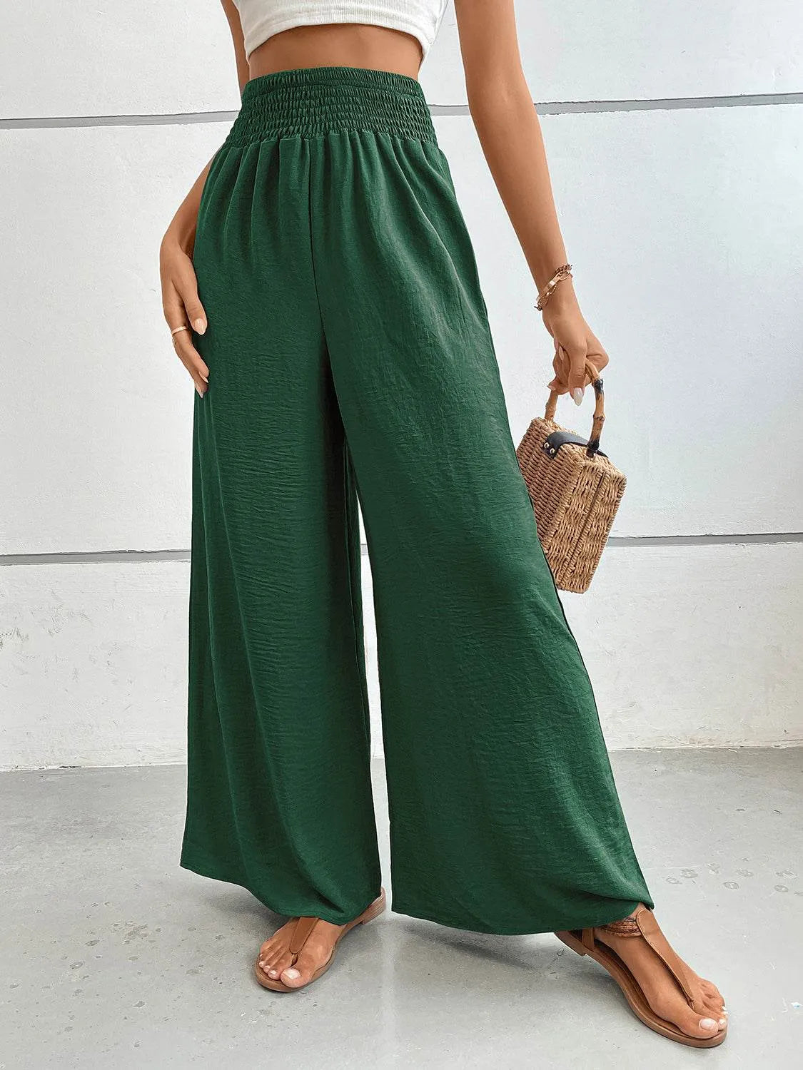 Perfee Wide Leg Pants with Pockets - Bona Fide Fashion