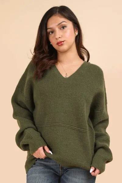 VERY J Seam Detail Drop Shoulder Hooded Sweater - Bona Fide Fashion