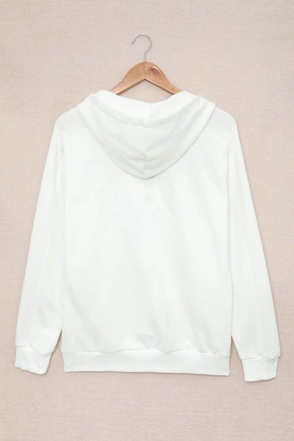 Lace Up Long Sleeve Hoodie - Bona Fide Fashion