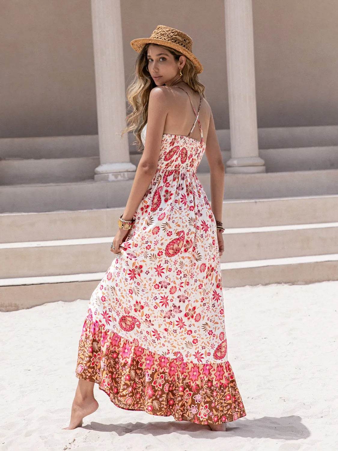 Printed Scoop Neck Cami Dress - Bona Fide Fashion