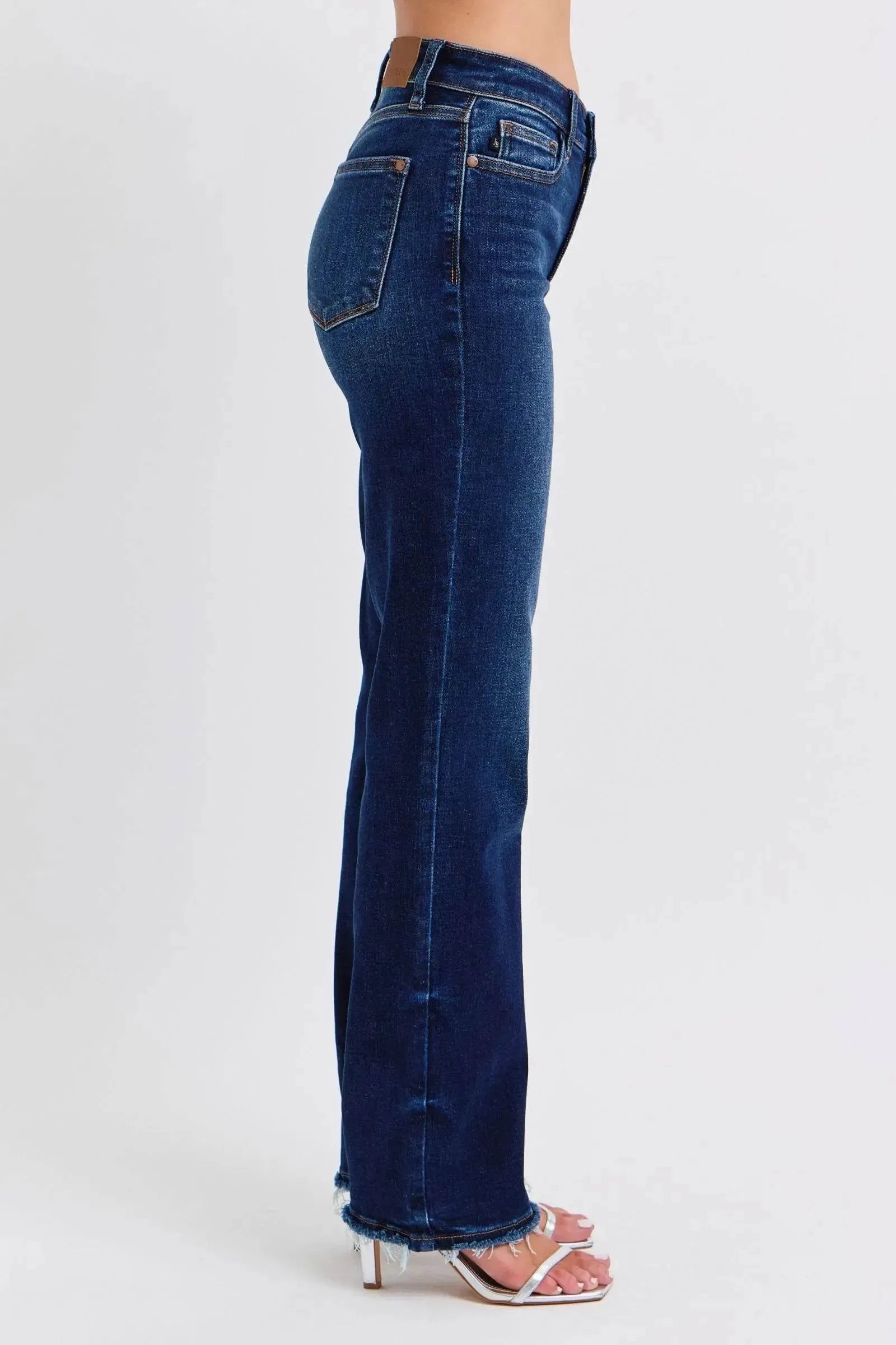 Judy Blue Full Size Raw Hem Straight Leg Jeans - Bona Fide Fashion