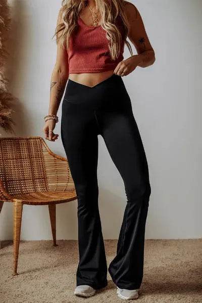 High Waist Bootcut Pants - Bona Fide Fashion