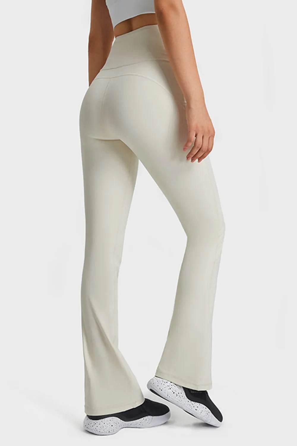 Millennia Elastic Waist Flare Yoga Pants - Bona Fide Fashion