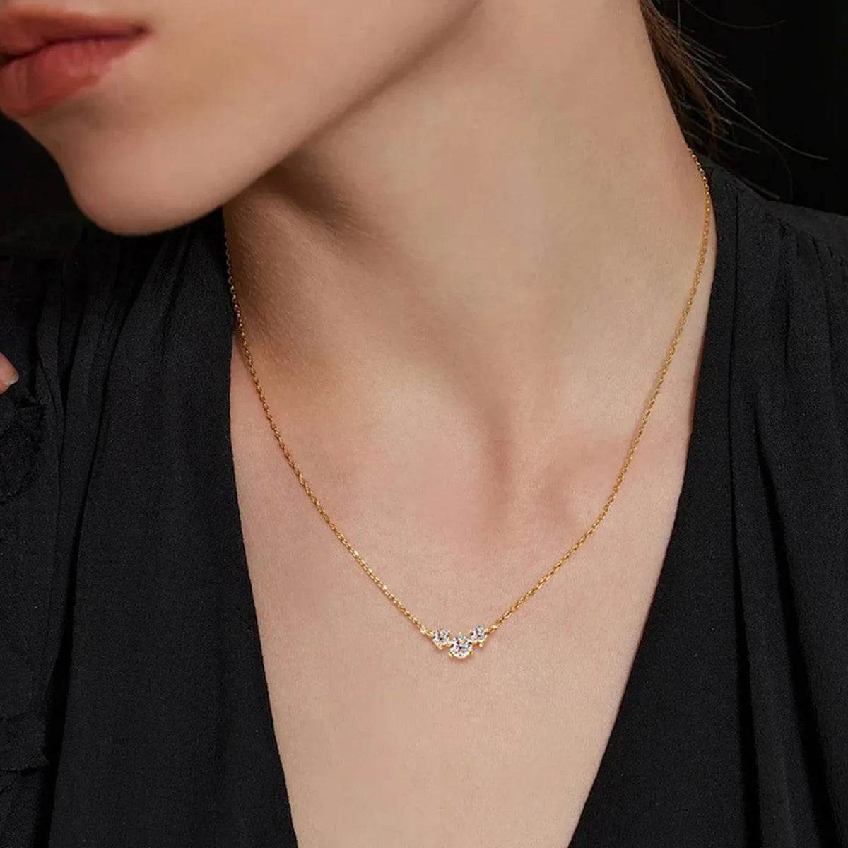925 Sterling Silver Inlaid Moissanite Necklace - Bona Fide Fashion