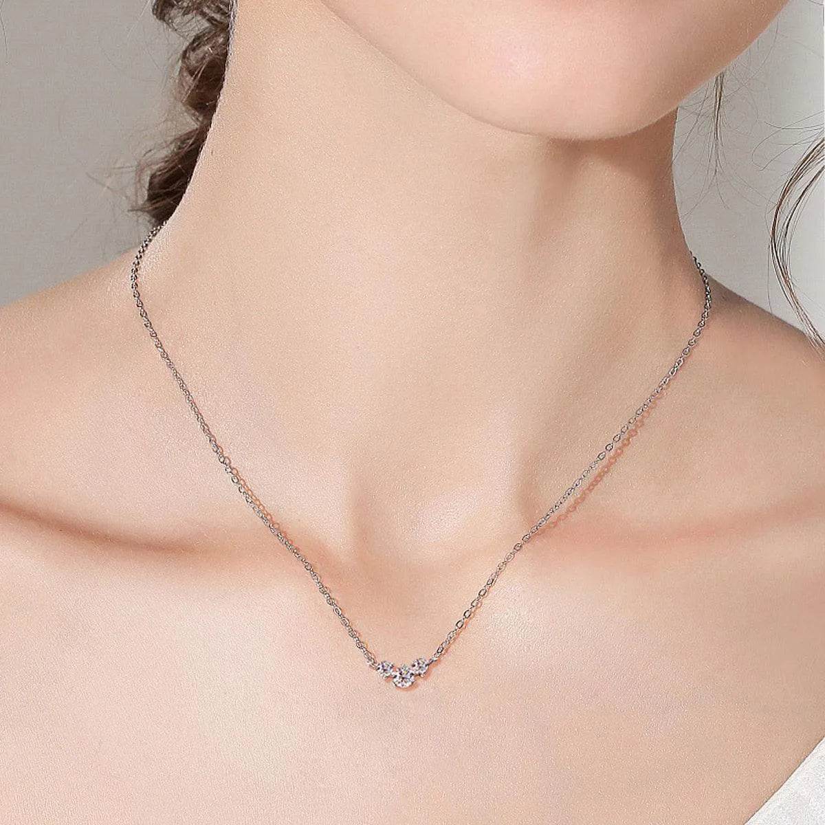 925 Sterling Silver Inlaid Moissanite Necklace - Bona Fide Fashion