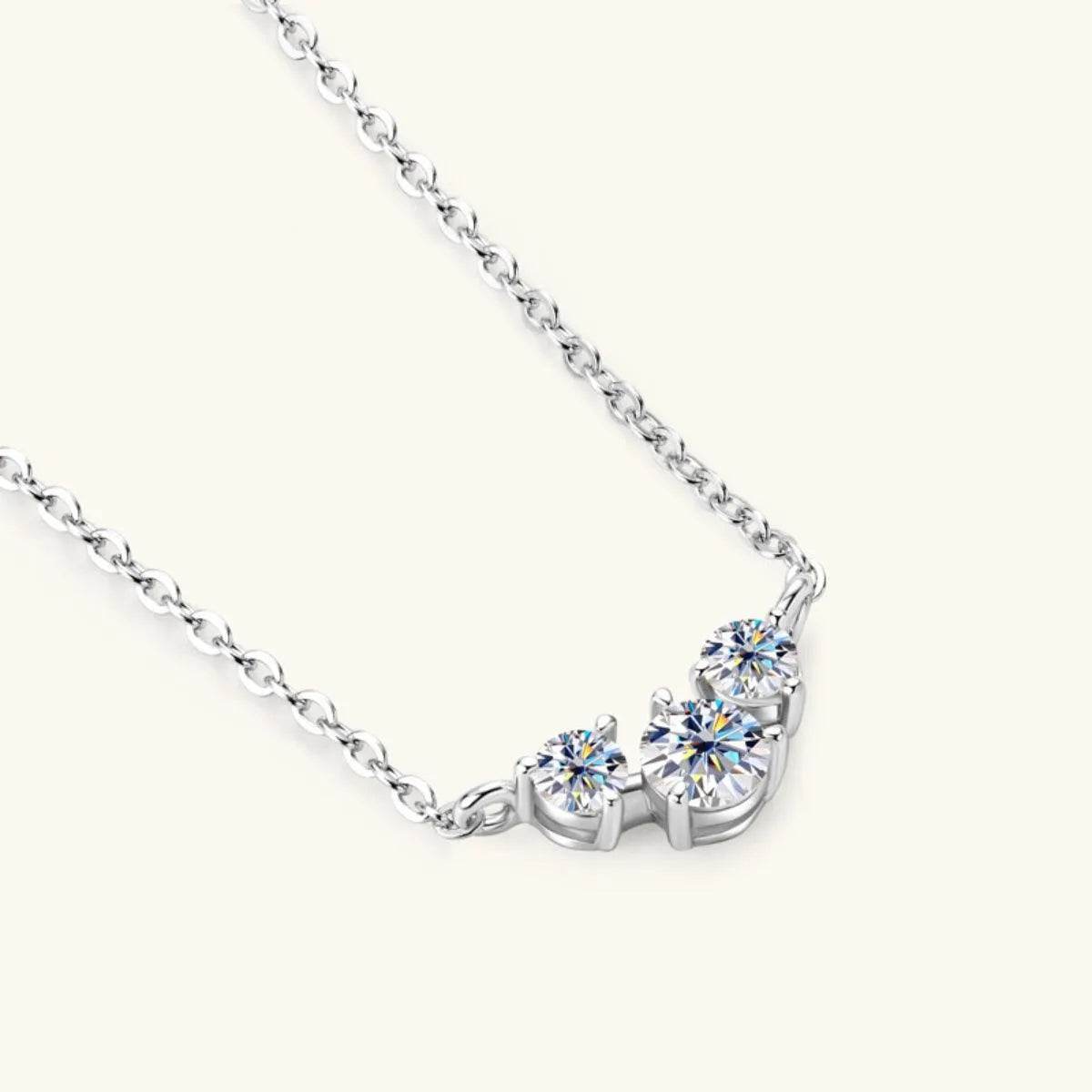 925 Sterling Silver Inlaid Moissanite Necklace - Bona Fide Fashion