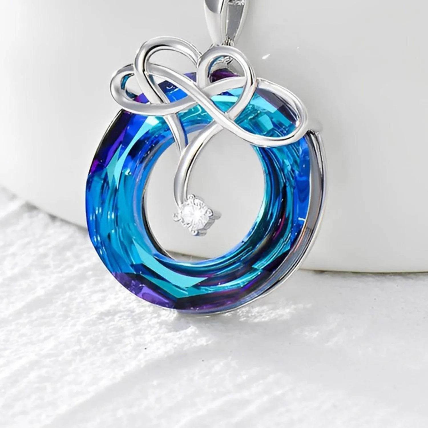 925 Sterling Silver Natural Crystal Pendant Necklace - Bona Fide Fashion
