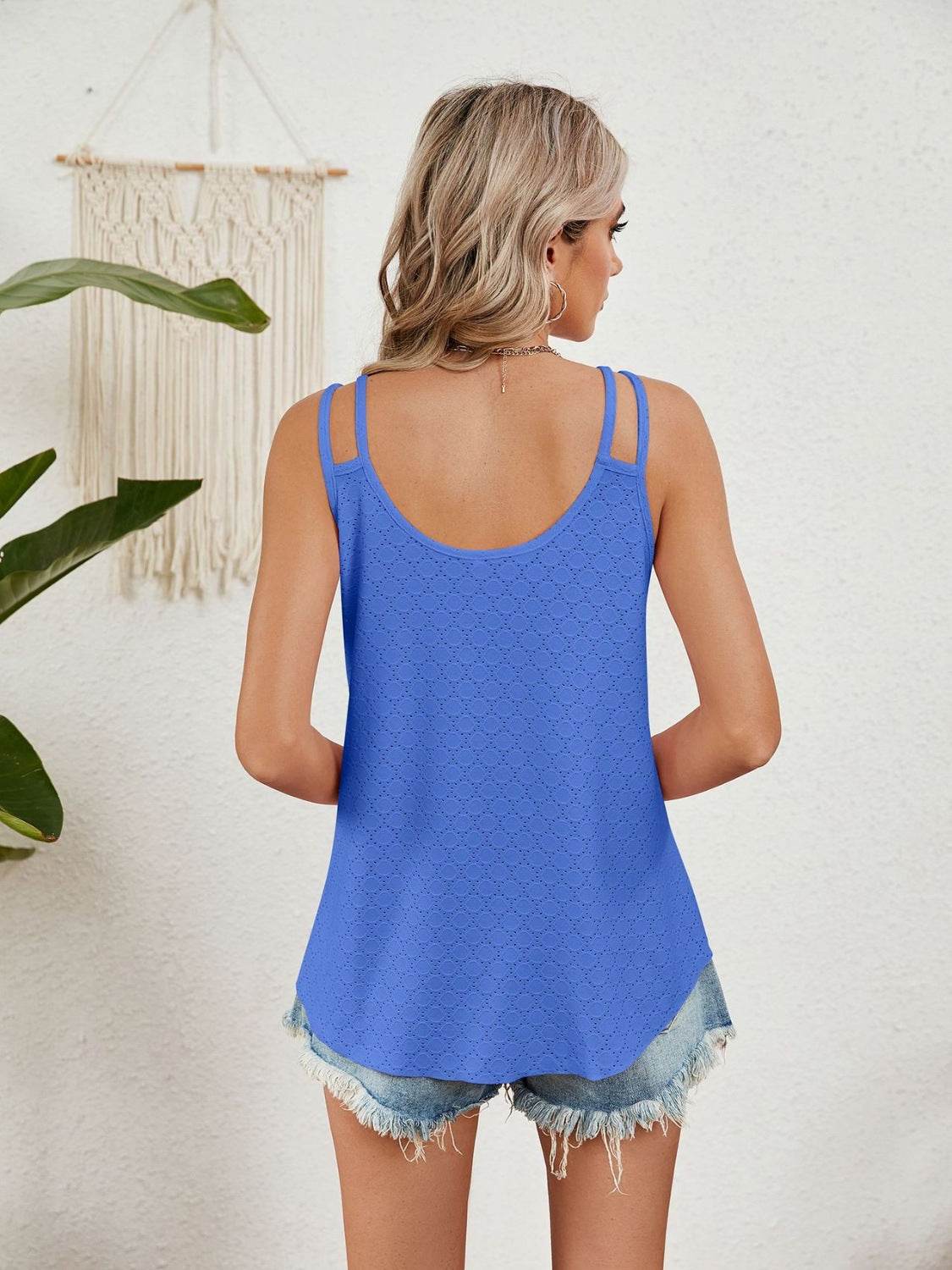 Florira Cutout Eyelet Tank - Bona Fide Fashion