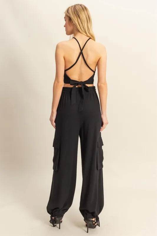 HYFVE Crop Top and Cargo Pants Set - Bona Fide Fashion