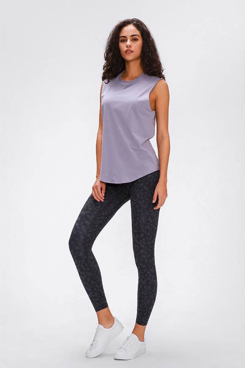 Millennia Wide Seamless Band Waist Sports Leggings - Bona Fide Fashion