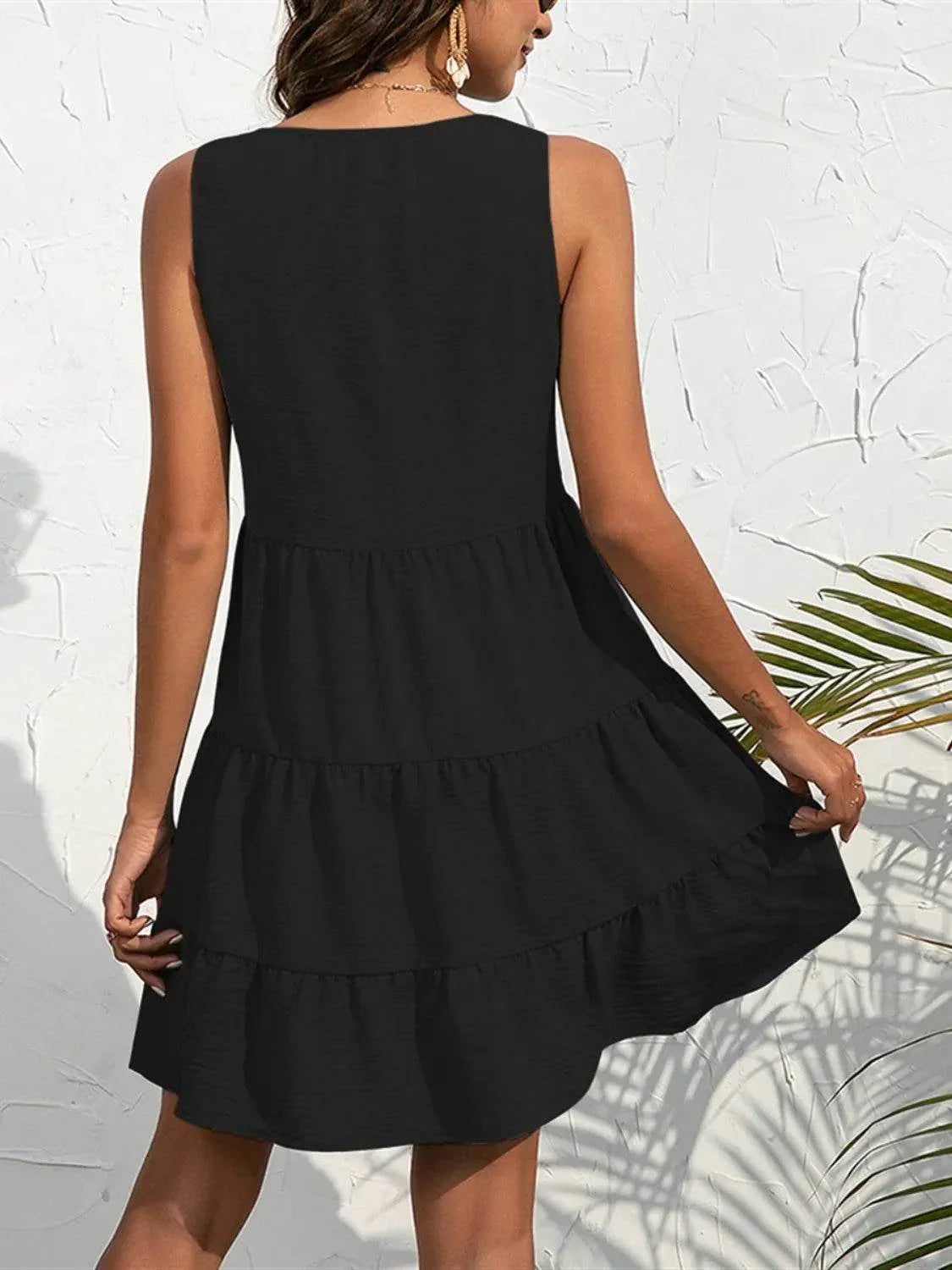 V-Neck Sleeveless Mini Dress - Bona Fide Fashion