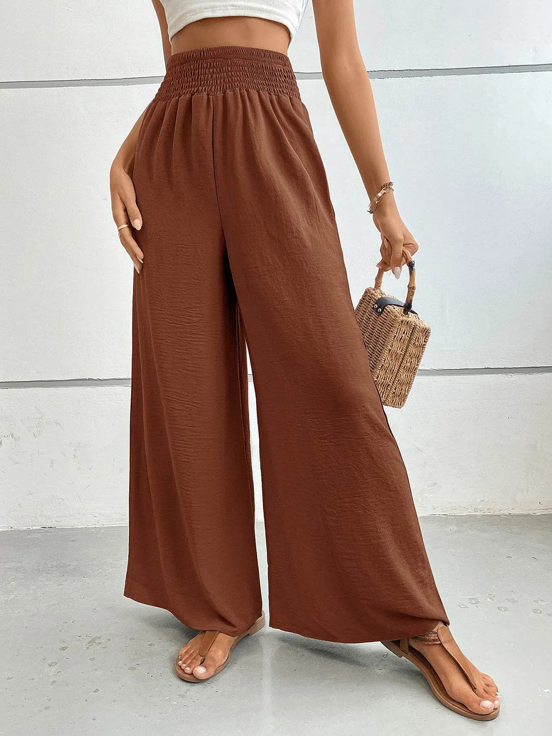 Perfee Wide Leg Pants with Pockets - Bona Fide Fashion