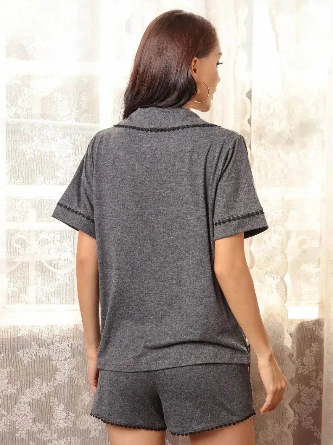 Pocketed Short Sleeve and Shorts Lounge Set - Bona Fide Fashion